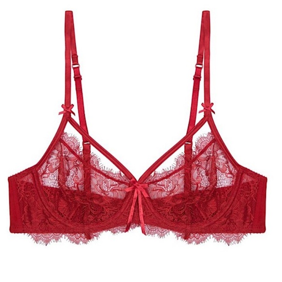Heidi Klum Intimates Red Lace Valerie Bra 36DD - Picture 1 of 11